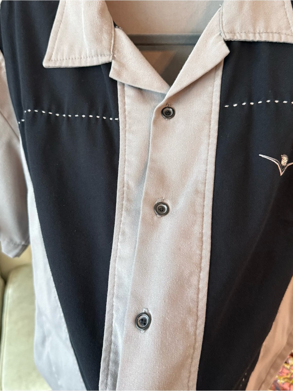 Vintage Steady Cadillac Bowling Rockabilly Button Front Shirt Size Men's Large - Picture 2 of 9